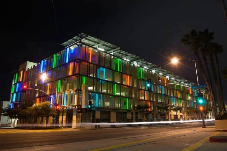 Leed certified green parking structure in Santa Monica - Leed Management Software