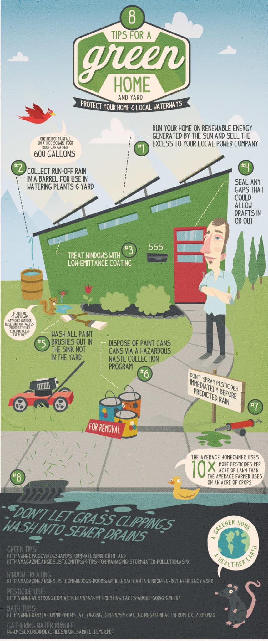 8 tips for a green home infographic
