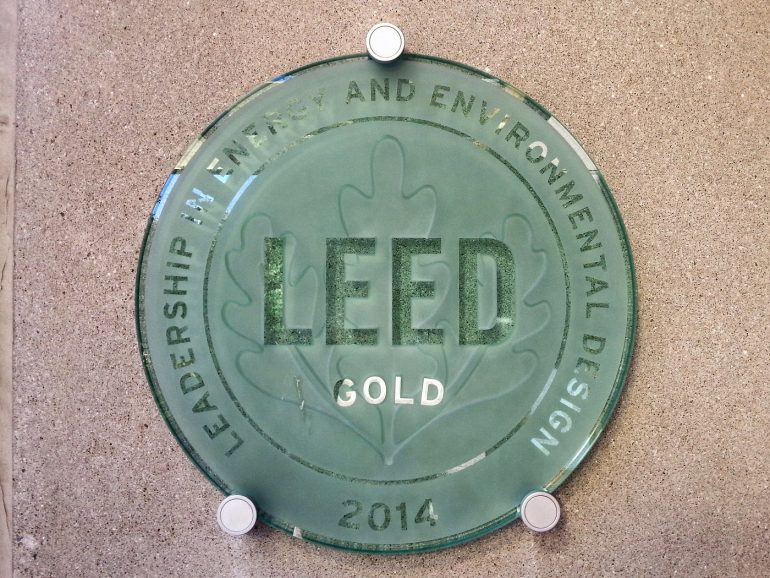 LEED gold plaque, 2014 - Registered LEED products in the world