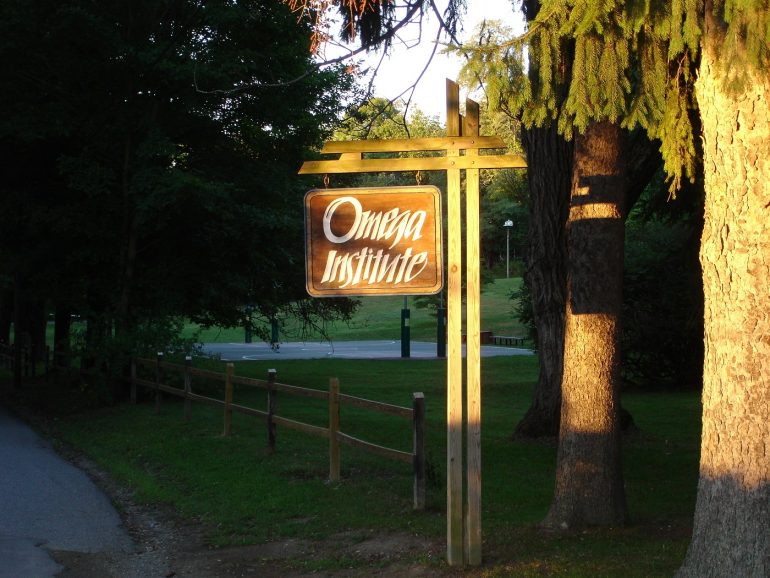 Welcome sign for Omega Institute - A look at Omega's living sewage treatment plant