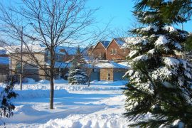 Residential homes in winter in Barrie, Ontario - Canadian homeowners and the domicile