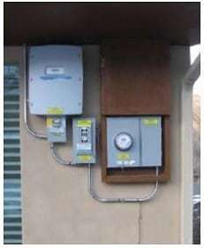 DC disconnect switch, meter and AC disconnect switch - Grid-tied and off-grid solar systems