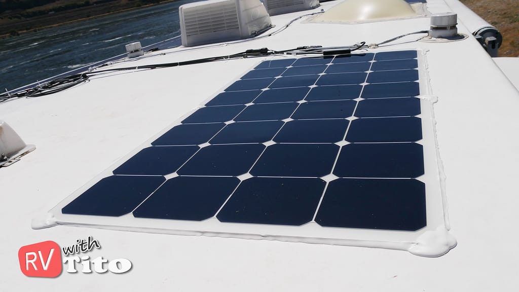 Solar panels mounted on an RV - Electric motorhome