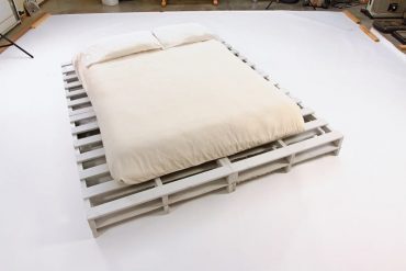 Finished platform bed with mattress - DIY platform bed