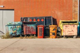 street art painted dumpster bins - projects you should rent a dumpster to complete